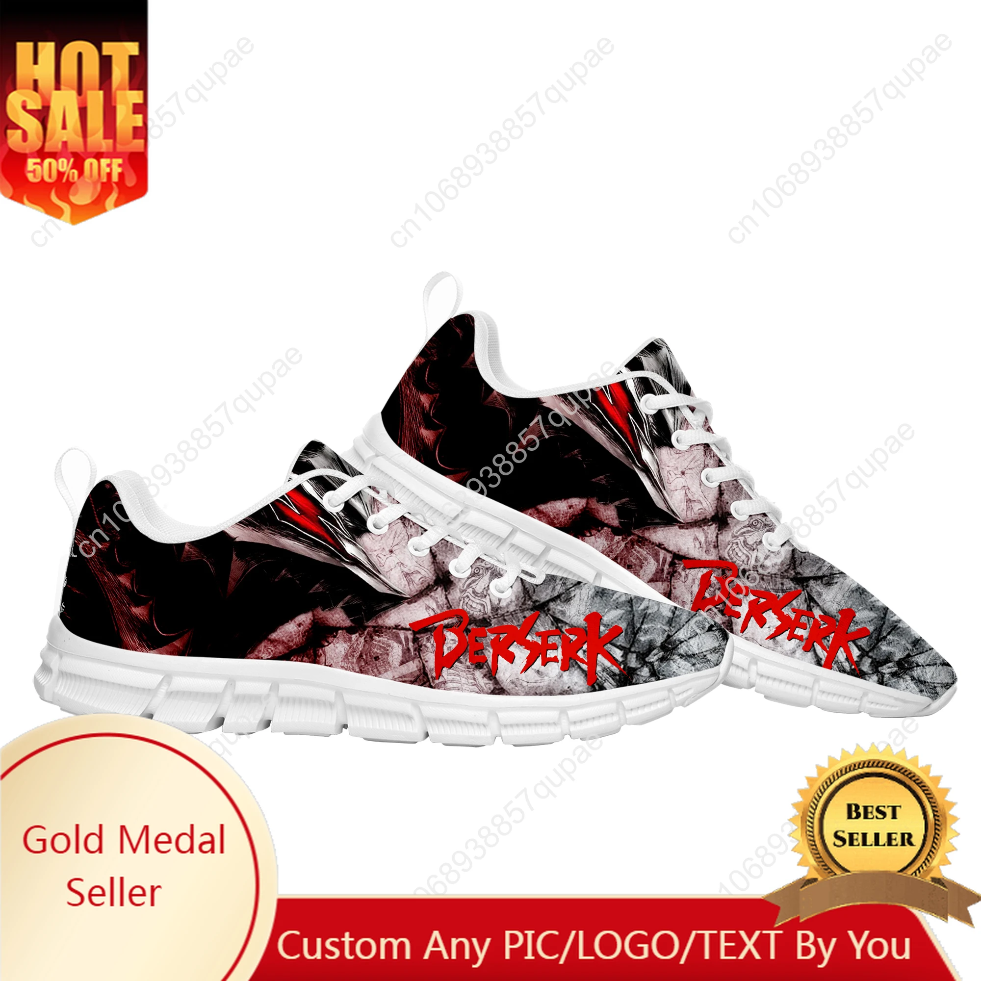 

Berserk Guts Black Swordsman Sports Shoes Mens Womens Teenager Sneakers High Quality Parent Sneaker Couple Custom Shoes