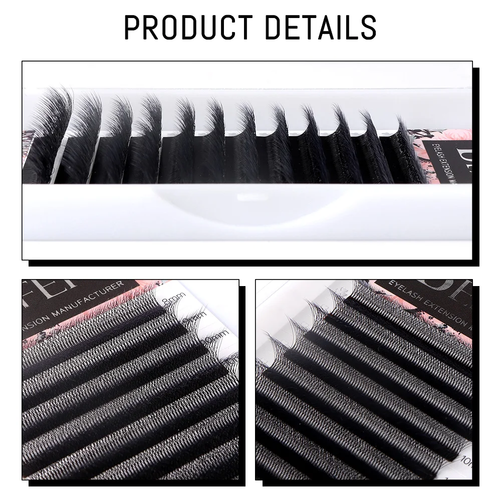 Befer 7D W Eyelash Extension C/D 7D W Lashes Extensions Natural Fake Eyelashes Volume High Quality Russian Eyelashes Wholesalers