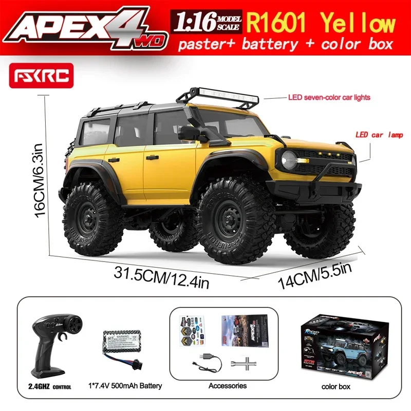 

1/16 Rc Car 4WD HB R1601 Rc Crawler Rtr with Led 2.4g Electric Remote Control Rock Buggy Off-Road Vehicle Rc Cars With Foam Box