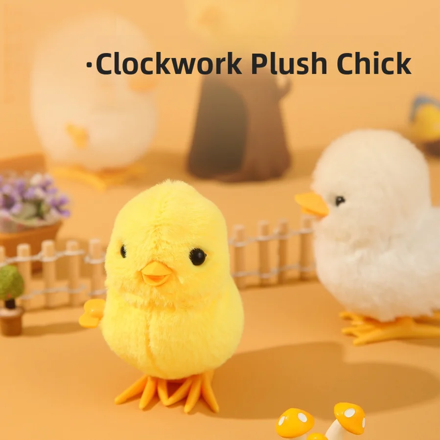 Jumping Chick Walking Toy Plush Jumping Duck Wind-up Doll For Girls Boys Baby Animals