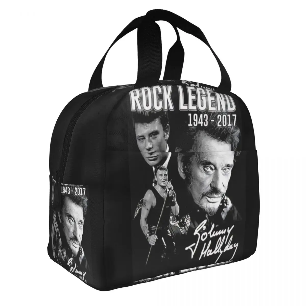 Johnny Hallyday French Rock Singer Insulated Lunch Bag for Women Portable Thermal Cooler Bento Box Beach Camping Travel