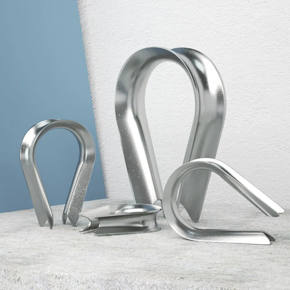 1/2/3/5/10pc M1.5-M16 Stainless Steel Wire Rope Thimbles Anti Slip Cable Protection Clamps For Outdoor Rigging Replacement Parts