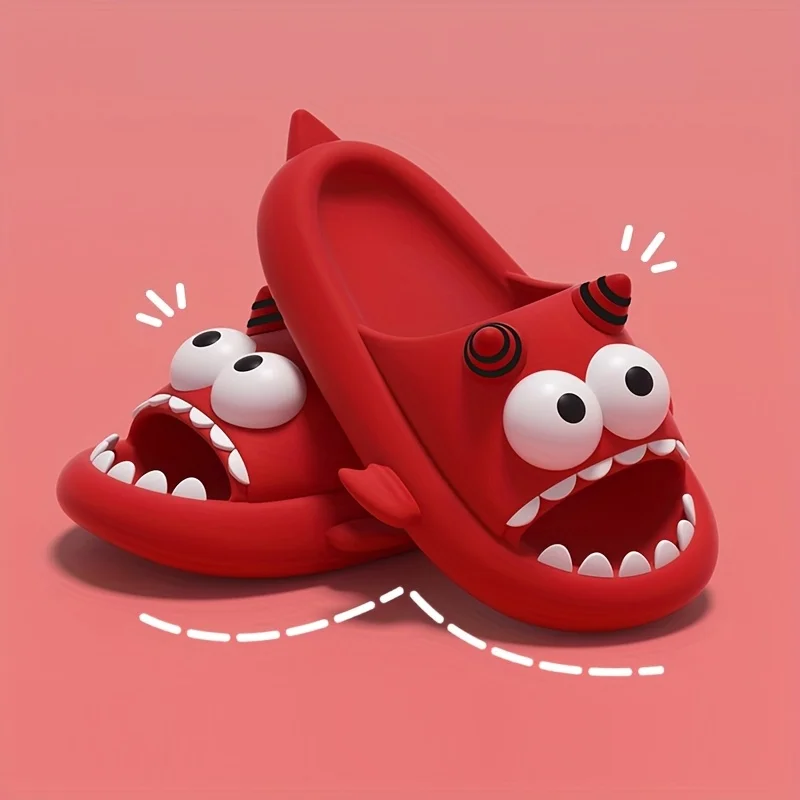 ZUOFU Unisex 3D Cartoon Monster EVA Slide Slippers Spring Summer Non-Slip Lightweight Indoor Outdoor Bathroom Home Shoes