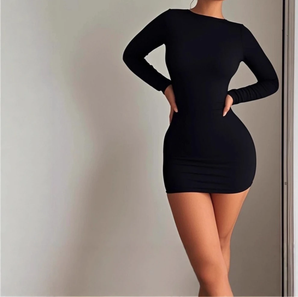 Dress Tight Fitting Hip Hugging Women's Sexy Spicy Girl Backless Party One Step Dress