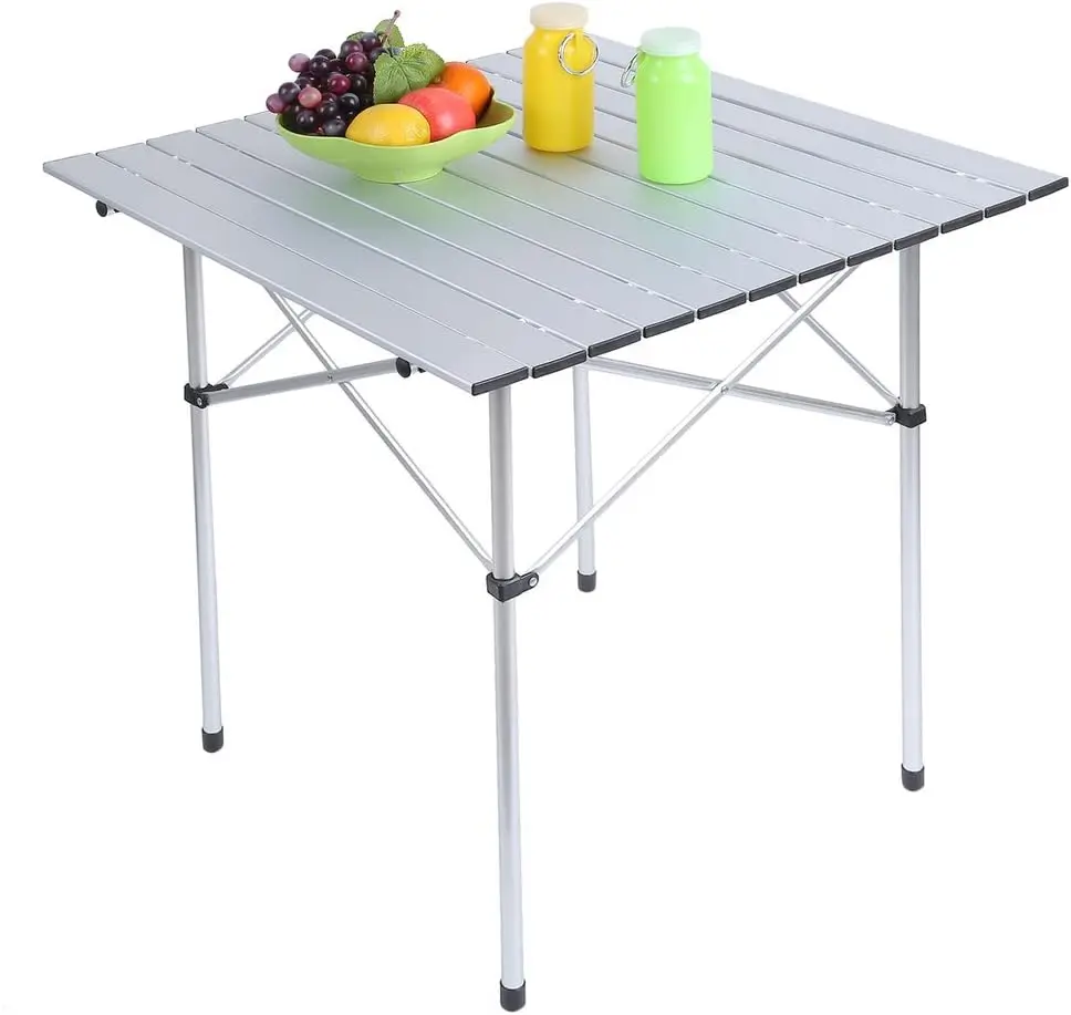 

Portable Outdoor Folding Table Aluminum Camping Table Desk with Bag (Silver)