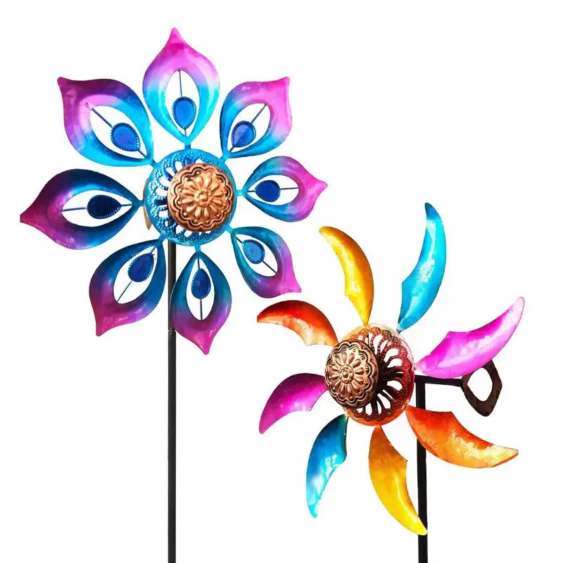 

Colorful Wind Spinner 12.2inch Metal Large Lawn Pinwheel 360 Swive Outdoor Wind Sculpture Yard Art Patio Garden Decoration