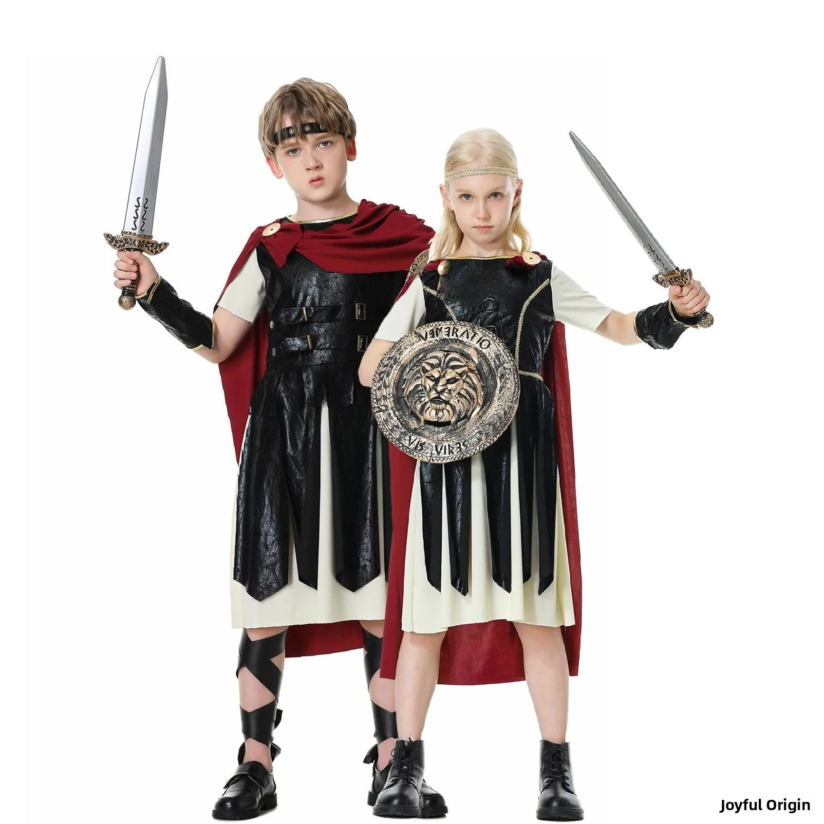 

SXL костюм спартанского воина на Хэллоуин, детская игровая одежда римского воина, детская одежда COS, наряд самурая для мальчиков