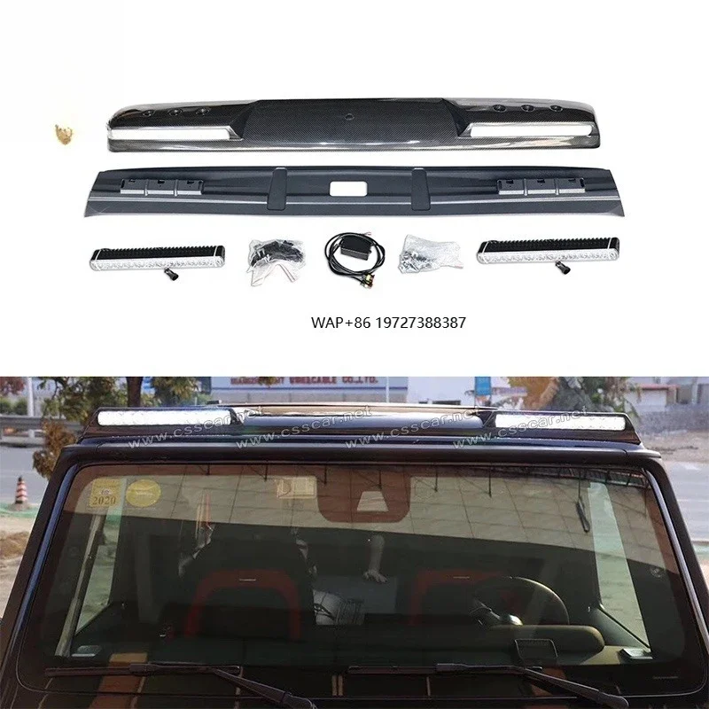 

Car Parts Carbon Fiber Auto Front Roof Spoiler Wing With LED Light for W464 G63 G500 2019+