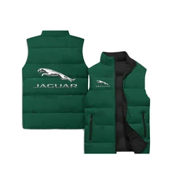 2024 Men's Winter Tank Top Jaguar Car Logo 3D Digital Printing Fashion Jacket Unisex Coat Tank Top Outdoor Fishing Sleeveless Ta