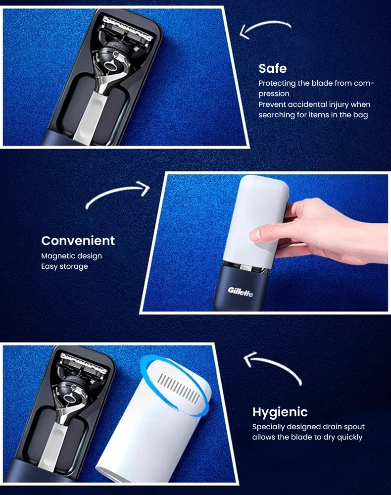 Gillette Rasierer Magnetisches Reiseetui Rasierer-Aufbewahrungsbox für Fusion-Serie Tragbarer Schutzhülle – Detail 28