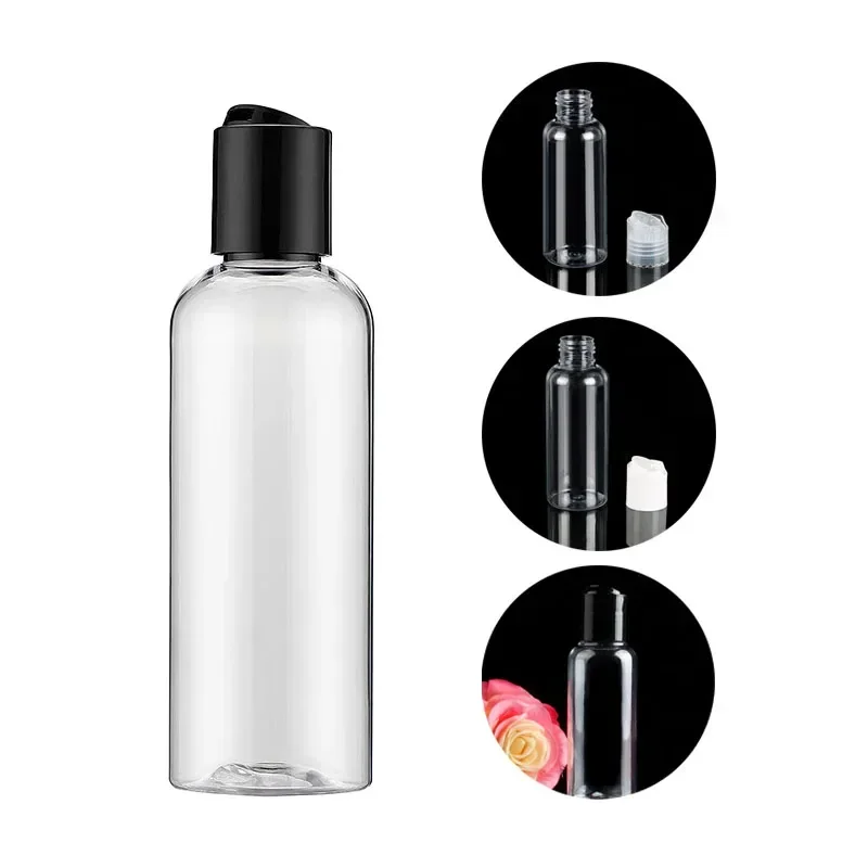 10Pcs 30/50/60/100ml Plastic Squeeze Bottles with Disc Top Flip Caps Refillable Travel Containers for Creams Shampoo Lotions