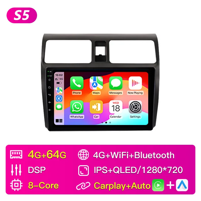 2 Din Android Autoradio Radio Voor Suzuki Swift 2003 - 2006 2007 2008 2009 2010 Multimedia Video Player GPS DSP FM BT Carplay Auto Head Unit Touchscreen Auto Intelligent Systeem
