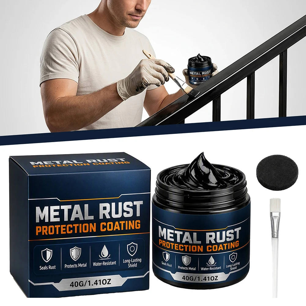 40g Metal Rust Protection Black Repair Paste Restores Rusty Vehicles Long Lasting Black Car Coating For Rust Prevent
