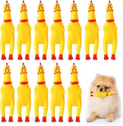 Pet Sound Toy Scream Chicken Squeezing Chewing Durable and Fun Rubber Ventilation Chicken Cat Dog Entertainment Toy