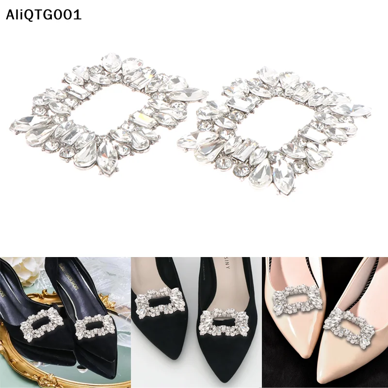 

1 шт. металлическая пряжка-клипса со стразами для женской обуви, украшение для свадебных и вечерних туфель, босоножек, туфель на высоком каблуке, балеток - блестящий, сияющий, акриловый