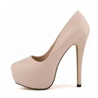 2025 Women Pumps Sexy Round Toes High Heels Fashion Super 14cm Platform Casual Thin Womens Party Red Wedding Shoes Large Size