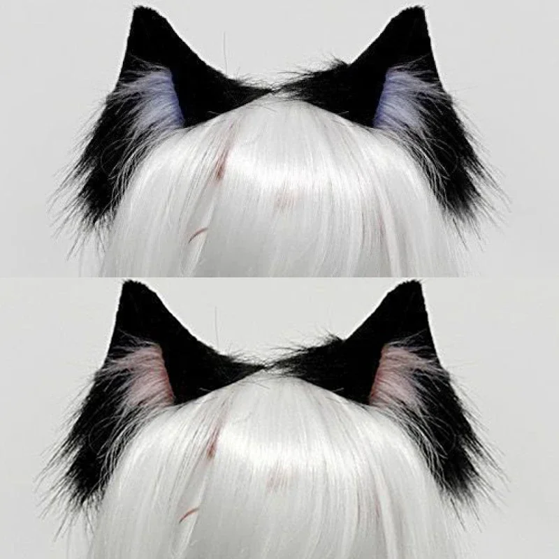 

New Style Sweet Lolita Furry Cat Ears Headband Animals JK Cosplay Headwear Korean Style Headwear Thin Plush Hair Bands for Women