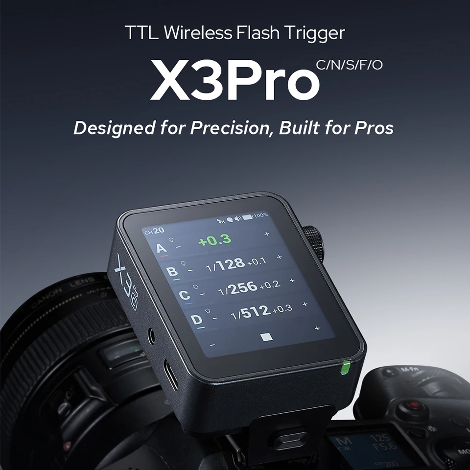 Godox X3 Pro Portable TTL Wireless Camera Flash Trigger with High Speed Sync for Sony Canon Nikon Fujifilm Olympus Camera