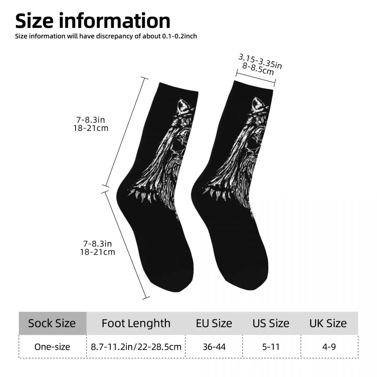 Wolf Berserker Viking Sock Printed Man Polyester