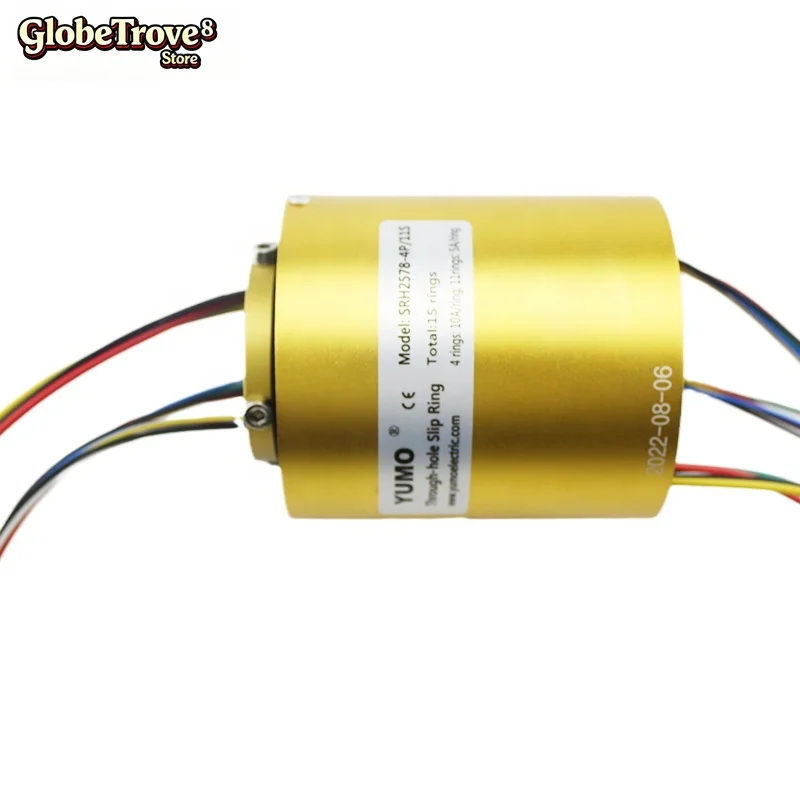YUMO Slip ring SRH-2578-4P/11S  15wires rotating Through Bore Ring Connector