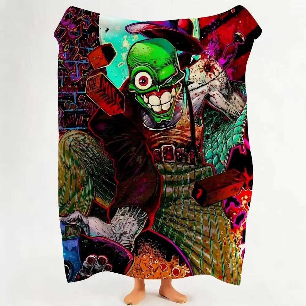 Comic T-The M-Mask Throw Flannel Throw Blanket Suitable for Sofa、Living Room、Bedroom