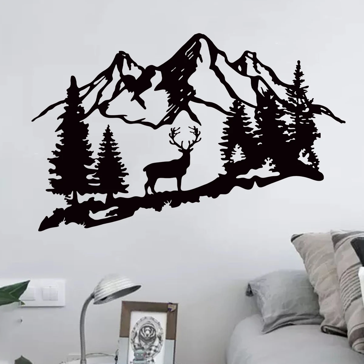 1Pc Mountain Deer Silhouette Meble Naklejki ścienne Naklejki ścienne Dekoracja salonu do pokoju dziecięcego Sypialnia Dekoracja domu