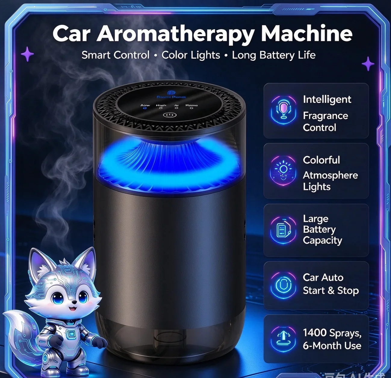 Intelligent Auto  Car Aromatherapy Machine Car Aroma Diffuser, 360° All-around Fragrance Diffusion Nano Mist Car Air Freshener
