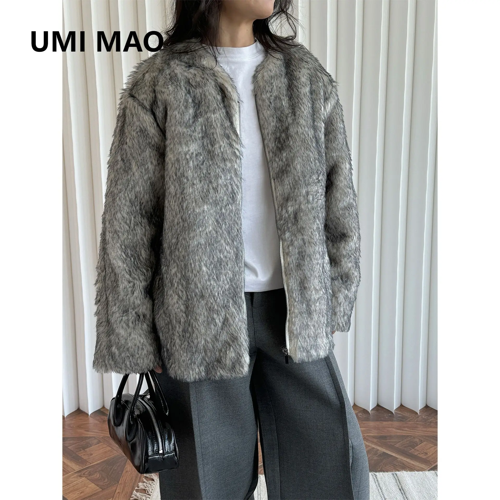 

UMI MAO зимнее пальто, новое корейское издание, экологически чистая хлопковая куртка из искусственного меха, пушистая теплая и удобная хлопковая куртка для женщин