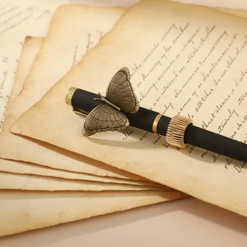 Vintage Insect Metal Pen Clip 1pc Spring Loaded Lightweight Pen Holder for DIY Scrapbook Notebook Journal Stationery