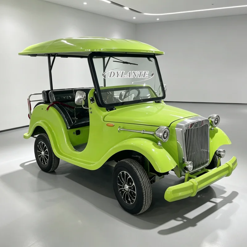 Retro Classic 11/14 Passenger Tourist Transport Vehicle With Rain cover For Wedding Park Vintage Electric Sightseeing Car