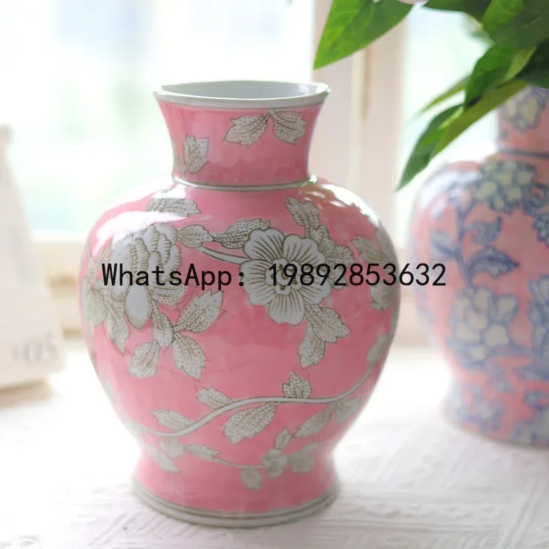 

a17Ceramic Vase Chinese Retro Bottle Blue and White Porcelain Flower Vase Flower Arrangement Accessories Home Decoration