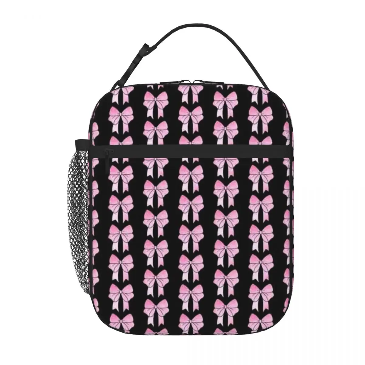Bestselling Glitter Pink Bows Multi Pocket Thermal Tote Hiking Snack Neoprene Lunch Bag