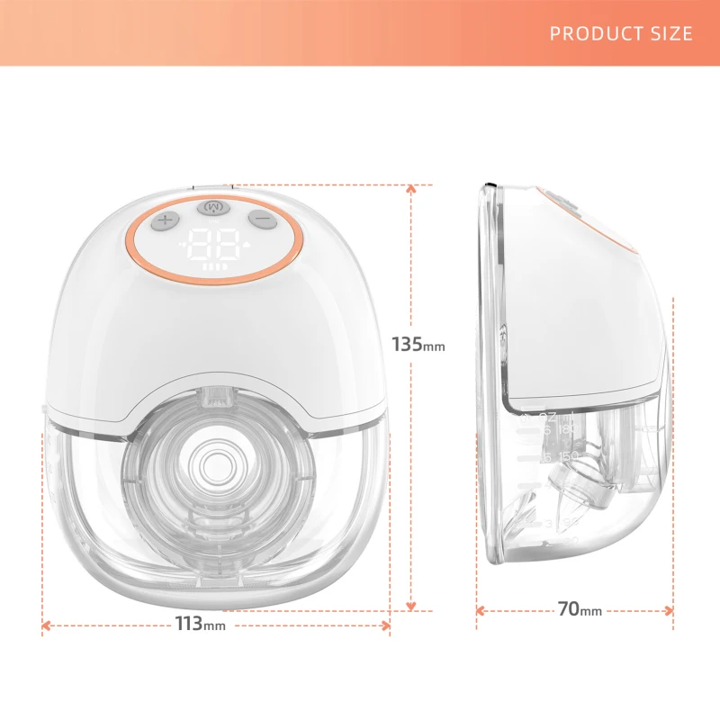 Wearable Breast Pump Hands Free Electric Breast Pump for Breastfeeding 4 Modes 12 Suction Level Low Noise Built-in Battery