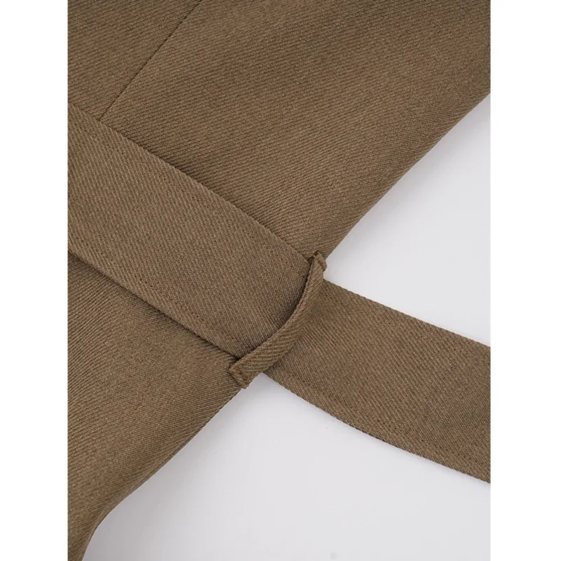 KWTX 2025 ฤดูใบไม้ผลิฤดูร้อนสีน้ําตาล Blazer ผู้หญิง VINTAGE Slim SINGLE Breasted Belted JACKET กระเป๋า Elegant Office ชุดลําลอง