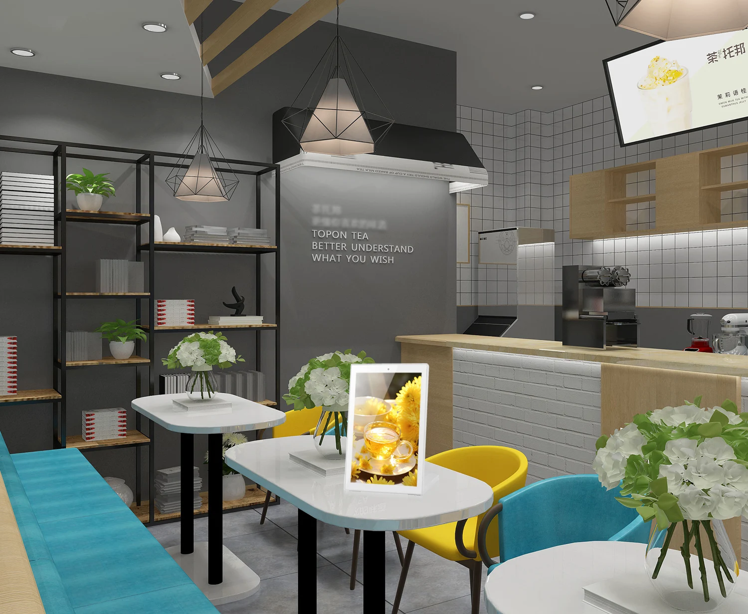 Tablet Pc Android Desktop 10,1 inci 13,3 inci Android Kedai Kopi LCD Pc Tablet Bentuk L