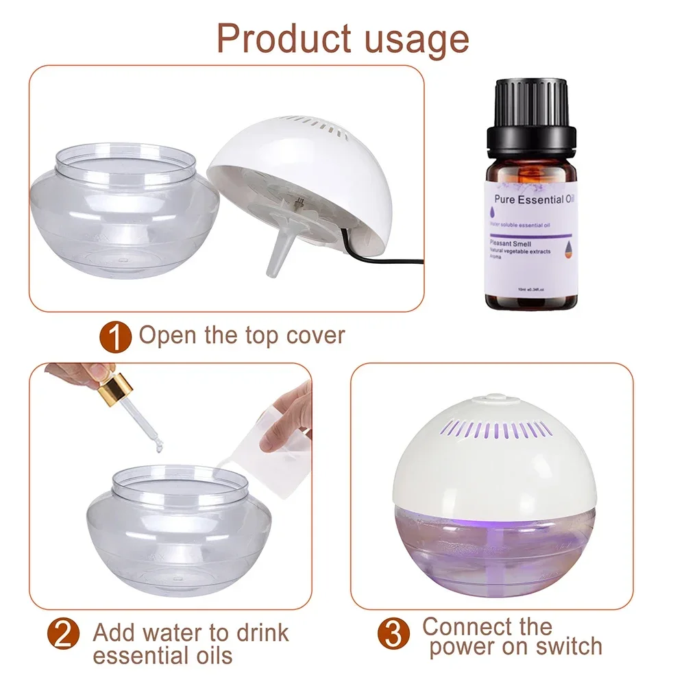 Air Purification Technology Air Revitaliser Energy Efficient Water Capacity 650ml 1000ml Air Revitaliser With Aromatherapy