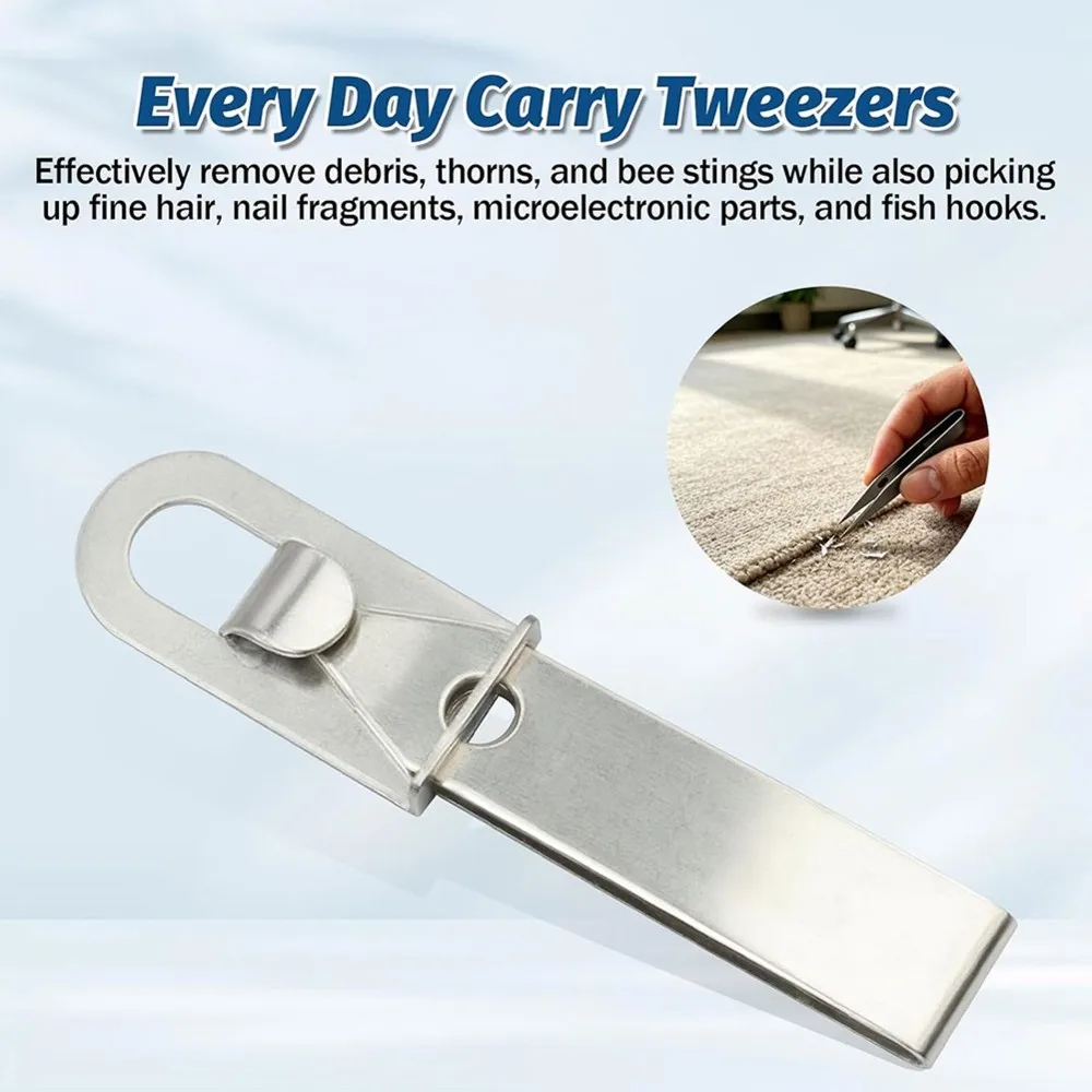 PHFU-3Pcs Stainless Steel Tweezers Grabber Tool For Outdoor Camping, Fishing, Electronics Repair, And Crafting