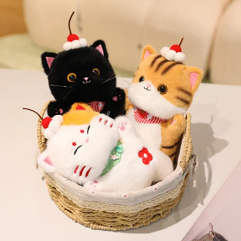 القط ألعاب من نسيج مخملي رفيق دمية 20 سنتيمتر متعدد نمط هريرة مباراة DIY الملابس محشوة الحيوانات الأليفة القط دمية طفل عيد الميلاد هدية عيد الميلاد #2