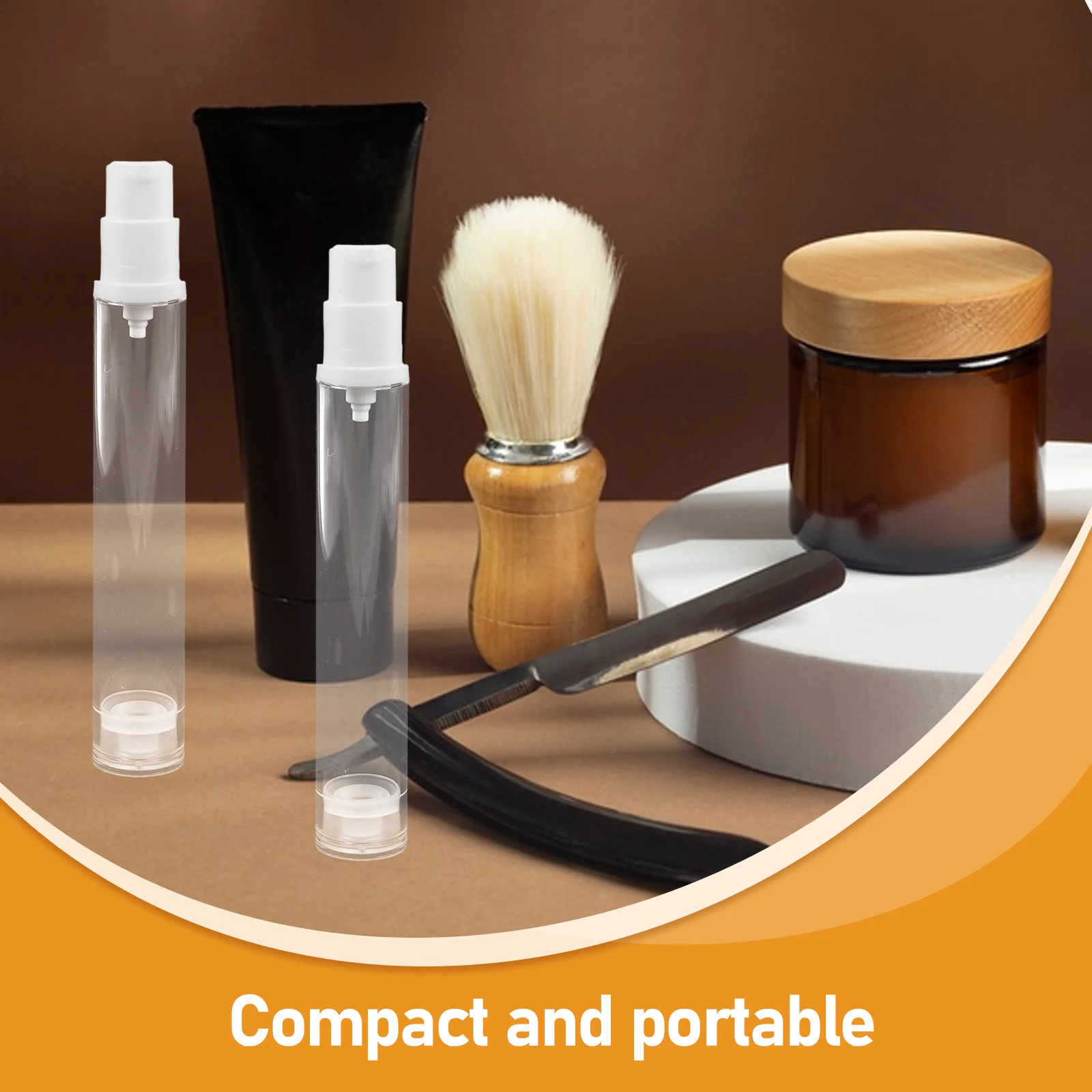 20pcs 15Ml Travel Refillable Skincare Bottles Leak-Proof Vacuum Pump Dispenser For Lotion Foundation Serum Portable Toiletry