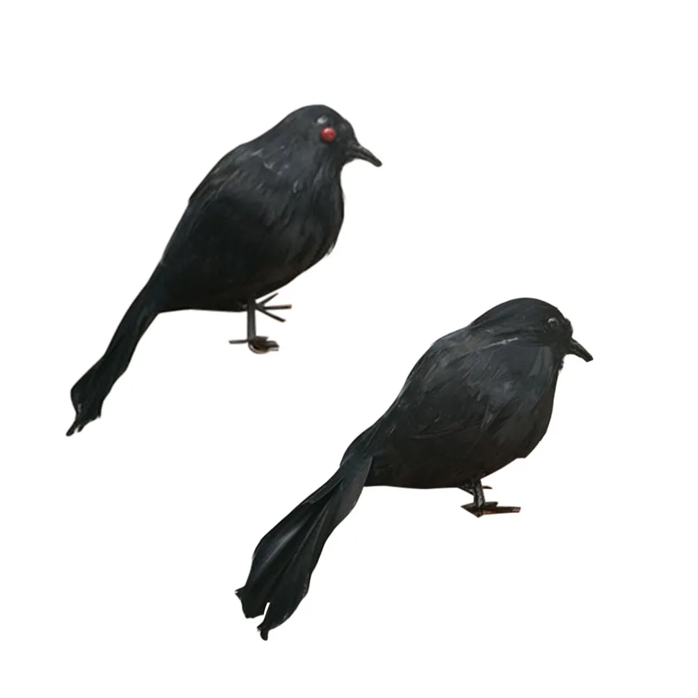 

Simulation Crow Outdoor Decor Black Decoration Halloween Decorations Bird
