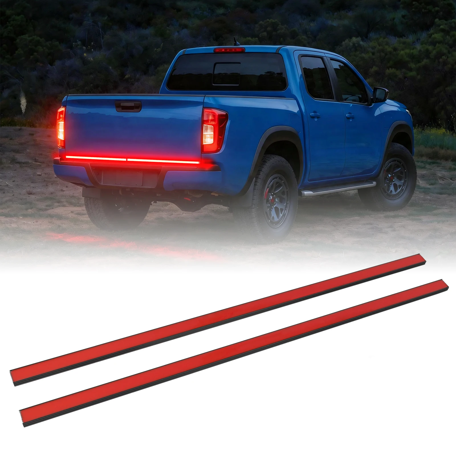 

2x 25" Universal LED Strip Tailgate Light Bar Reverse Brake Signal For Toyota Tacoma 14-22 Red Running Brake Turn Signal Lights