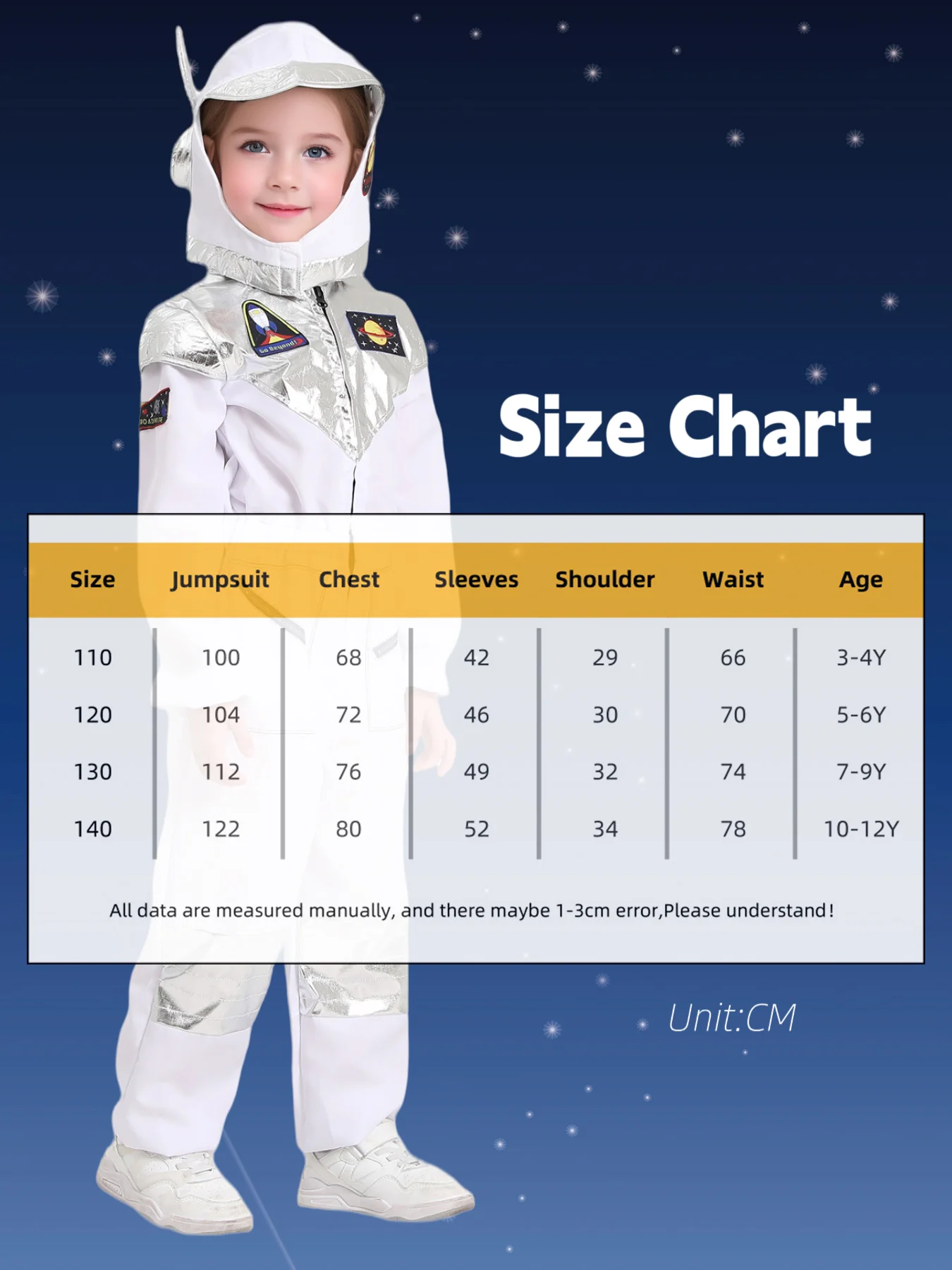 Deluxe Boys Girls White Space Astronaut Costume Suitable For Book Week Halloween Carnival Out Space Themed Party Kids Costumes