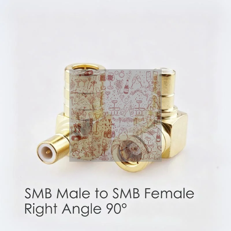 1Pcs Gold Copper 50ohm RF Connector SMB Female 90 Degree Right Angle Type L Solder For Semi-Rigid RG405 RG086 0.086