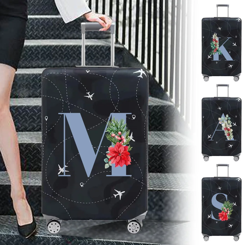 

Luggage Cover Stretch Fabric Suitcase Protector Baggage Dust Case Cover Printing Blue Letter Suitable 18-32 Inch Suitcase Case