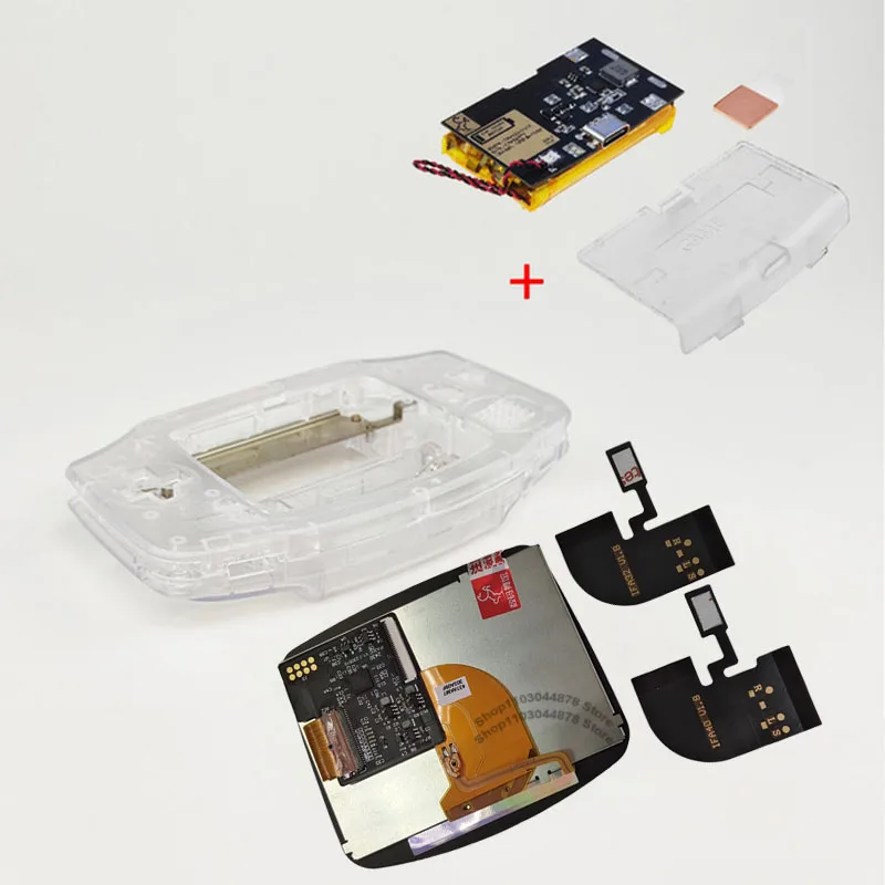 IPS V4 Pre-gelamineerde scherm LCD-schaalsets 1800mAh ingebouwde lithium batterij met Type C oplaadpoort batterijdeksel voor GBA