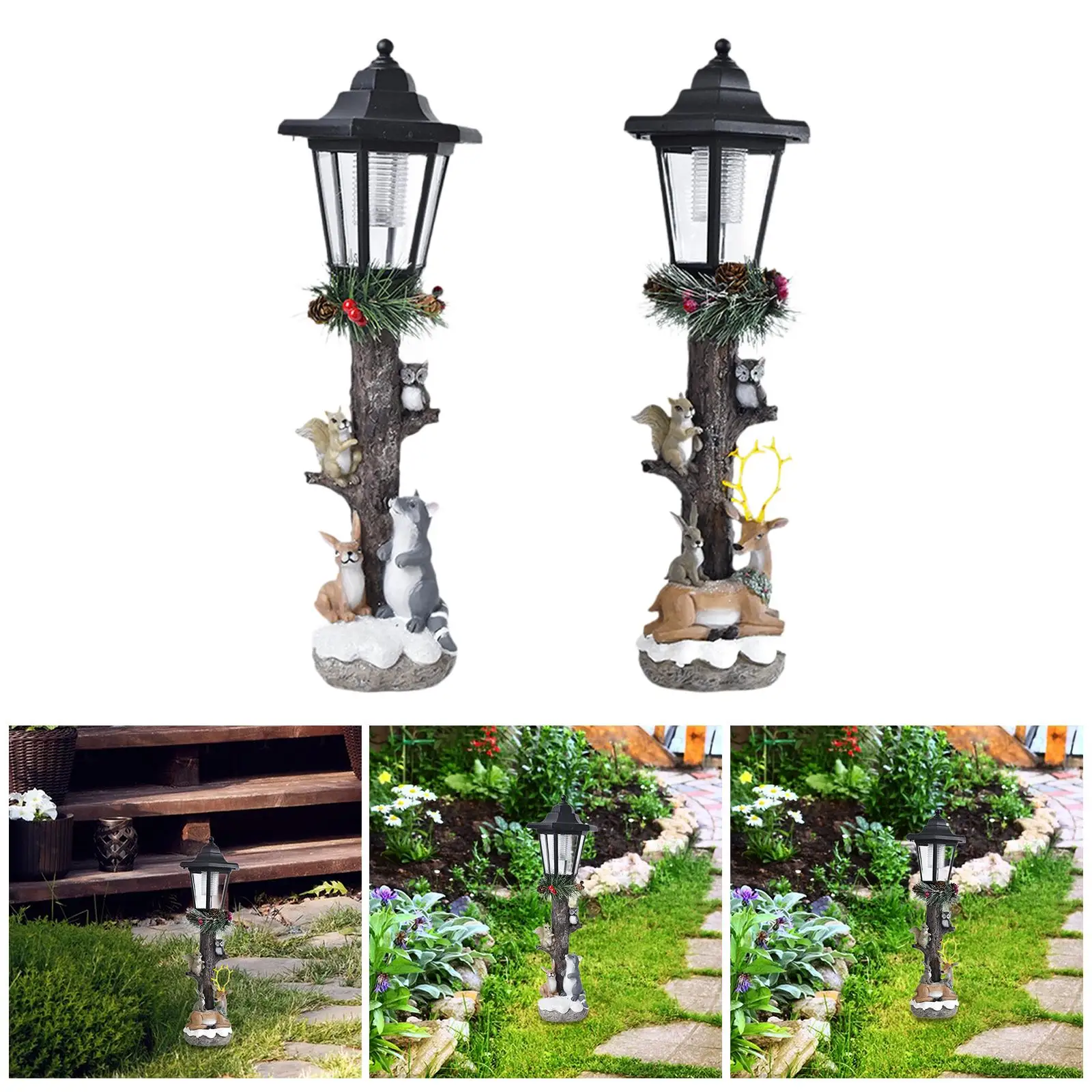 Garden Statue with Solar Lights Housewarming Gifts Garden Decor Lovely Landscape Lamp for Lawn Garden Outside Courtyard Yard