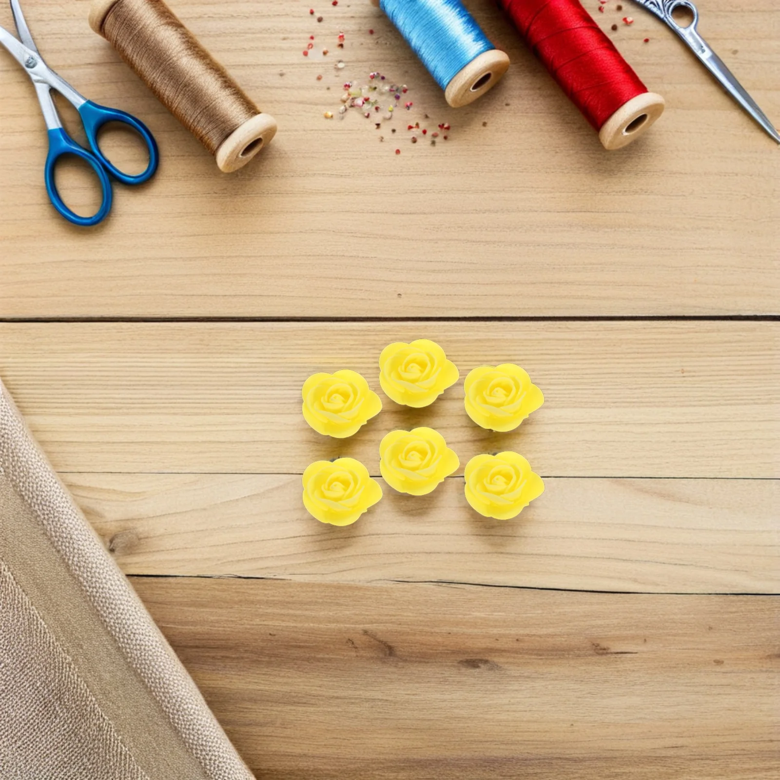 

500Pcs Artificial Rose Flower Heads Realistic Yellow Fake Roses for DIY Wedding Decor Bridal Shower Centerpieces Valentine's Day