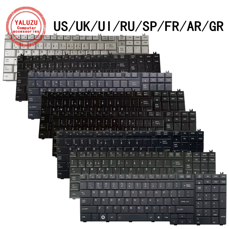 US/UK/UI/RU/SP/FR/AR/GR NOWA klawiatura do laptopa Toshiba L505 L550 L581 L582 L583 L585 L586 L587 P200 P205 P300 P500 P505