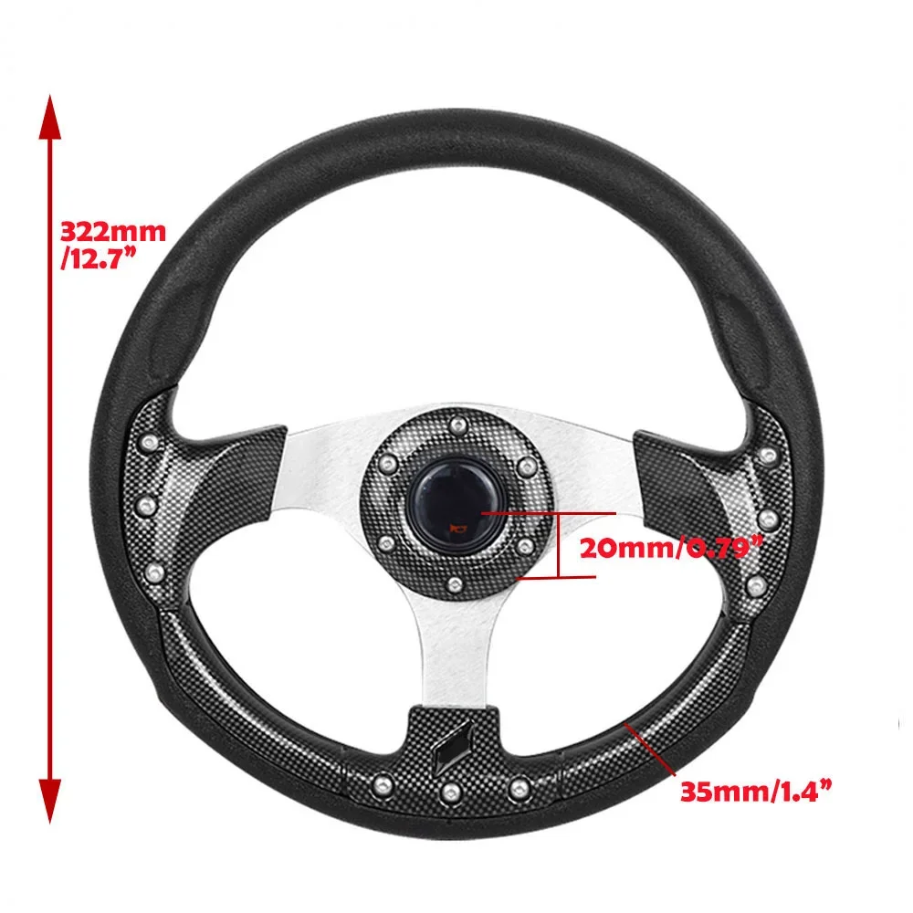 13 inch/320mm/6 bolt PVC car modification steering wheel black/carbon fiber retro racing game drifting sports car universal