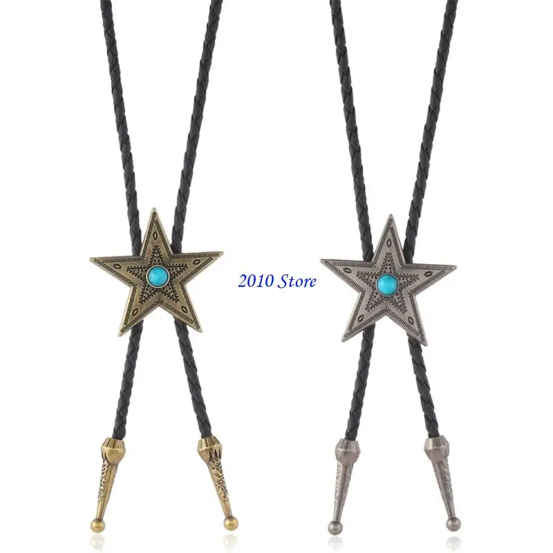 

F3MF готический сплав звезда регулируемый кожаный галстук-боло для взрослых подростков официальная одежда для вечеринок